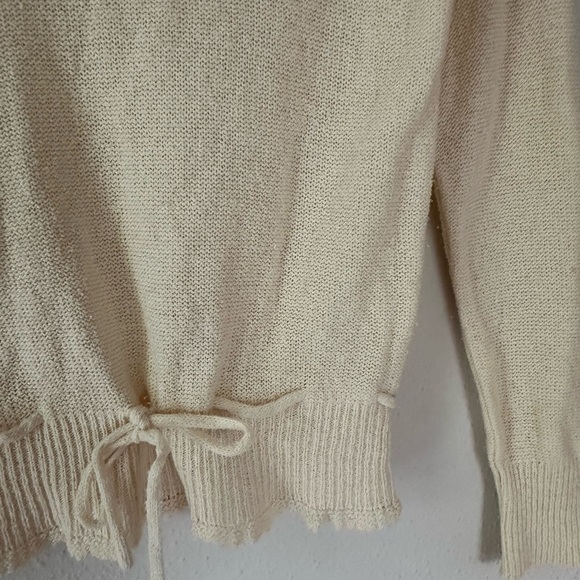Vintage cream crochet knit jumper, knit embroidered sweater , Daddy’s Money top - Picture 4 of 10